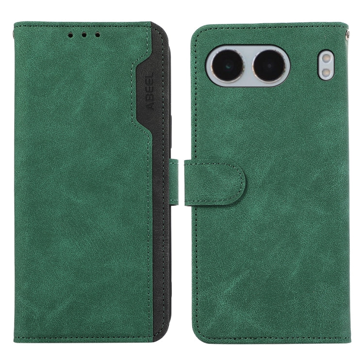 ABEEL Color Block Magnetic RFID Leather Phone Case, For OnePlus 13, For OnePlus Nord 4