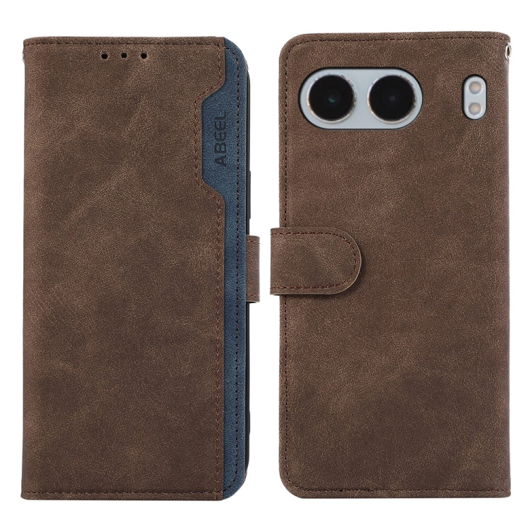 ABEEL Color Block Magnetic RFID Leather Phone Case, For OnePlus Nord 4
