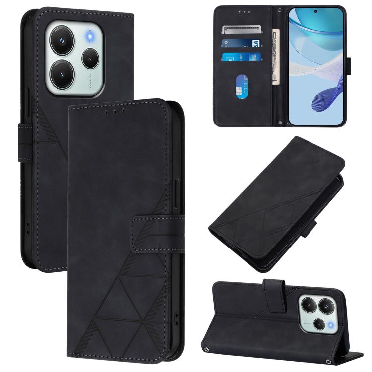Crossbody 3D Embossed Flip Leather Phone Case, For Redmi Note 14 4G EU 164.84mm, For Redmi Note 14 Pro 5G Global, For Redmi Turbo 4, For Redmi Note 14 5G Global