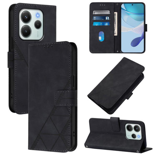 Crossbody 3D Embossed Flip Leather Phone Case, For Redmi Note 14 4G EU 164.84mm, For Redmi Note 14 Pro 5G Global, For Redmi Turbo 4, For Redmi Note 14 5G Global