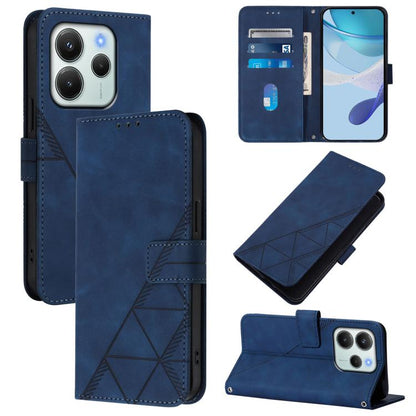 Crossbody 3D Embossed Flip Leather Phone Case, For Redmi Note 14 4G EU 164.84mm, For Redmi Note 14 Pro 5G Global, For Redmi Turbo 4, For Redmi Note 14 5G Global