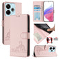 Cat Rat Embossed Pattern RFID Leather Phone Case with Lanyard