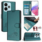 Cat Rat Embossed Pattern RFID Leather Phone Case with Lanyard, For Redmi 14C 4G, For Redmi K70 Ultra 5G Global, For Redmi 13 4G