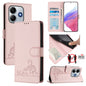 Cat Rat Embossed Pattern RFID Leather Phone Case with Lanyard
