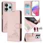 Cat Rat Embossed Pattern RFID Leather Phone Case with Lanyard, For Redmi Note 14 4G 164.84mm, For Redmi K80 5G / K80 Pro 5G, For Redmi Note 14 5G, For Redmi Note 14 Pro 5G
