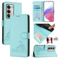 Cat Rat Embossed Pattern RFID Leather Phone Case with Lanyard, For Redmi 15 5G / 4G EU 171mm, For Redmi 13x 4G / 13 4G Global, For Redmi A5 4G 171.7mm / Poco C71, For Redmi K80 / K80 Pro