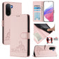 Cat Rat Embossed Pattern RFID Leather Phone Case with Lanyard, For Redmi A7 Pro 171mm / Poco C85x 5G, For Redmi 15a 5G Global, For Redmi Turbo 5 Max / Poco X8 Pro Max, For Redmi Turbo 5 5G / Poco X8 Pro 5G