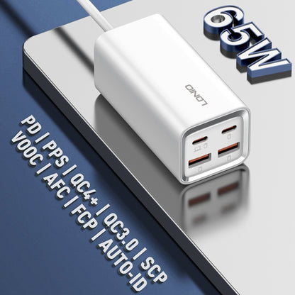 LDNIO A4610C PD65W Dual USB-C / Type-C + Dual USB Fast Charger, Cable Length: 1.5m, EU Plug·, A4610C (UK Plug), US Plug
