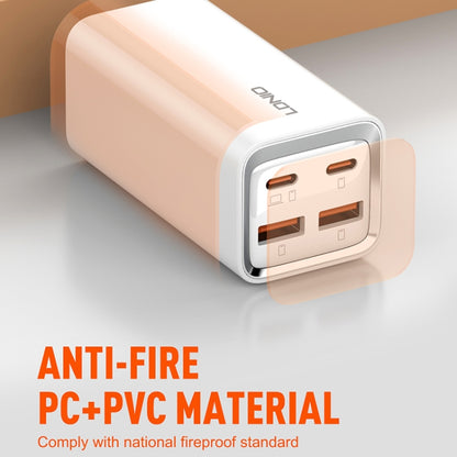 LDNIO A4610C PD65W Dual USB-C / Type-C + Dual USB Fast Charger, Cable Length: 1.5m, EU Plug·, A4610C (UK Plug), US Plug