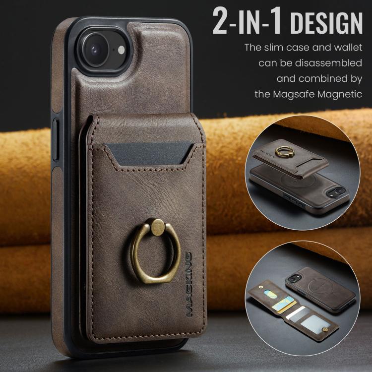 MAGKING K1 MagSafe Detachable Wallet RFID Back Cover Phone Case, For iPhone 17e / 16e, For iPhone 17 Pro Max, For iPhone 17 Pro, For iPhone 17