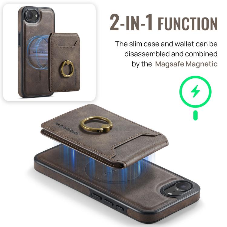 MAGKING K1 MagSafe Detachable Wallet RFID Back Cover Phone Case, For iPhone 17e / 16e, For iPhone 17 Pro Max, For iPhone 17 Pro, For iPhone 17