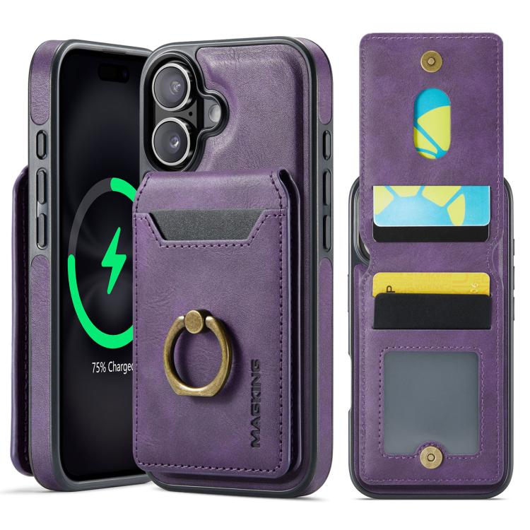 MAGKING K1 MagSafe Detachable Wallet RFID Back Cover Phone Case, For iPhone 17e / 16e, For iPhone 17 Pro Max, For iPhone 17 Pro, For iPhone 17