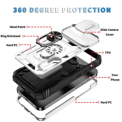 Sliding Camshield TPU + PC Phone Case with Holder, For iPhone 17e / 16e, For iPhone 17 Pro Max, For iPhone 17 Pro