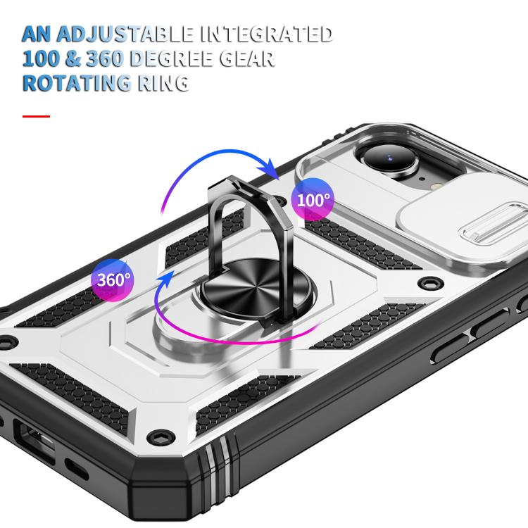 Sliding Camshield TPU + PC Phone Case with Holder, For iPhone 17e / 16e, For iPhone 17 Pro Max, For iPhone 17 Pro