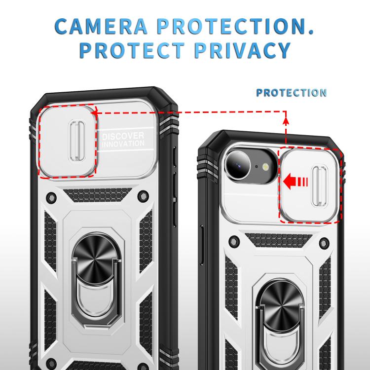 Sliding Camshield TPU + PC Phone Case with Holder, For iPhone 17e / 16e, For iPhone 17 Pro Max, For iPhone 17 Pro