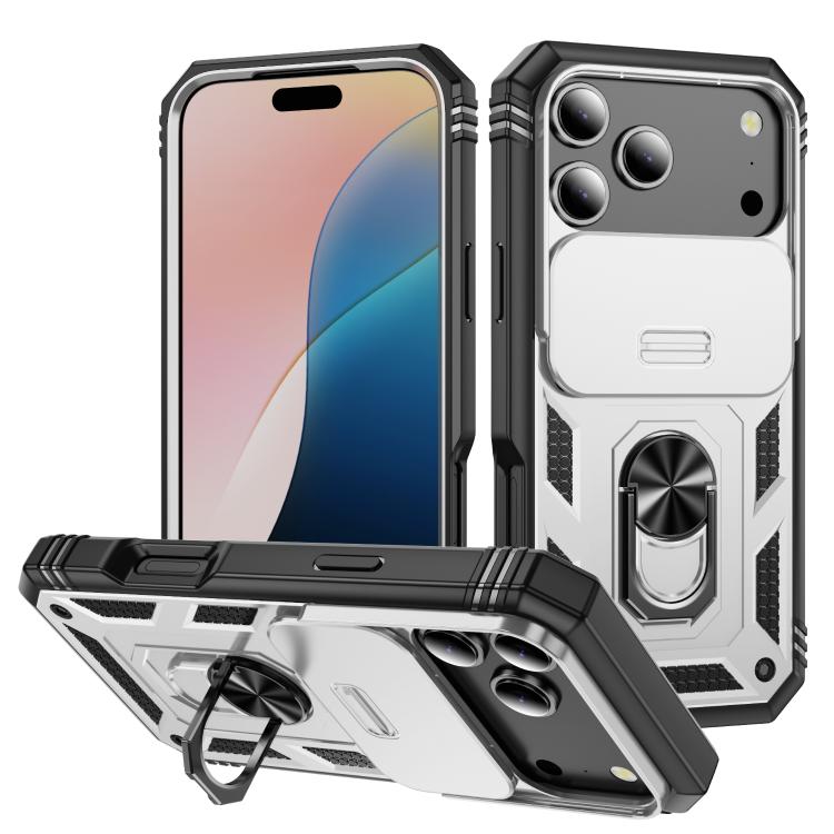 Sliding Camshield TPU + PC Phone Case with Holder, For iPhone 18 Pro / 17 Pro, For iPhone 18 Pro Max / 17 Pro Max, For iPhone 17e / 16e