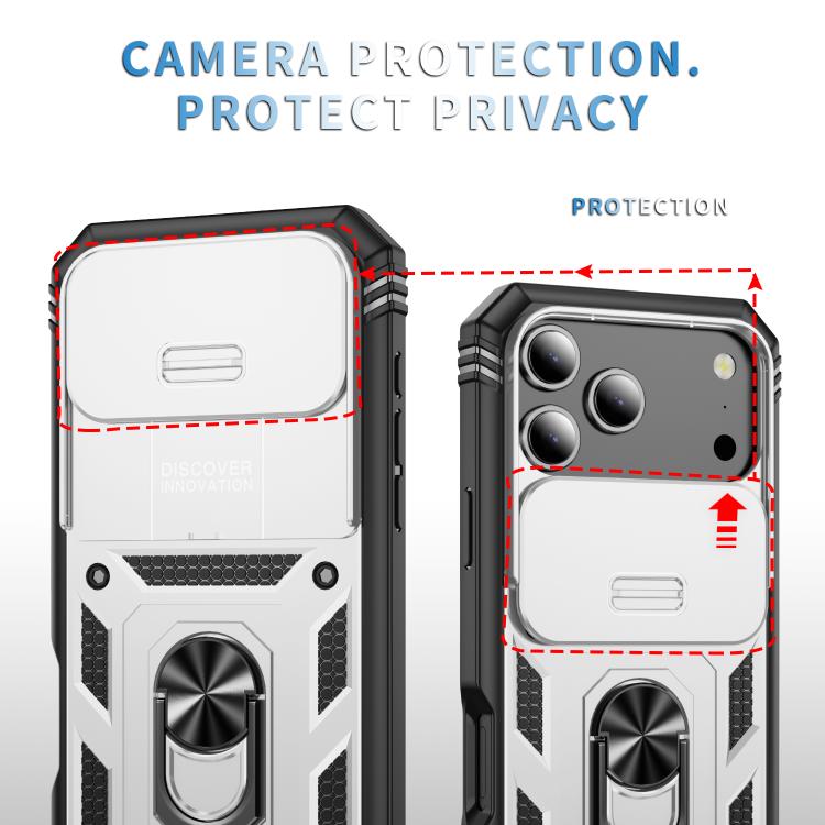 Sliding Camshield TPU + PC Phone Case with Holder, For iPhone 18 Pro / 17 Pro, For iPhone 18 Pro Max / 17 Pro Max, For iPhone 17e / 16e