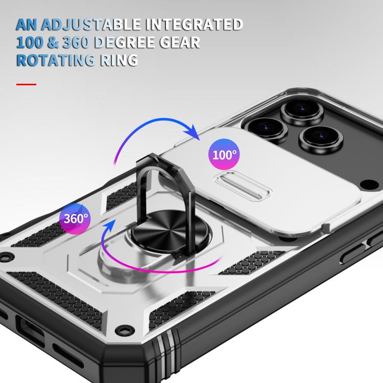 Sliding Camshield TPU + PC Phone Case with Holder, For iPhone 18 Pro / 17 Pro, For iPhone 18 Pro Max / 17 Pro Max, For iPhone 17e / 16e