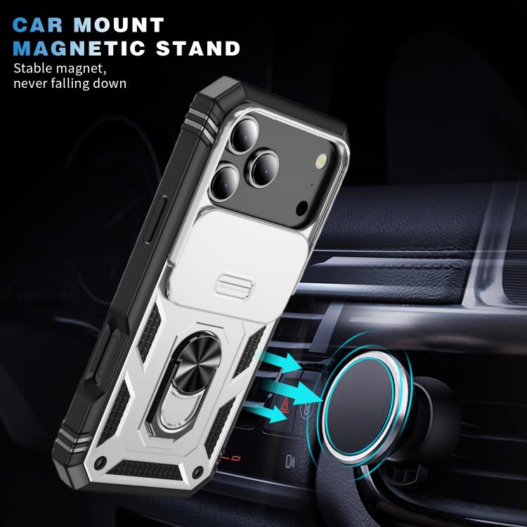 Sliding Camshield TPU + PC Phone Case with Holder, For iPhone 18 Pro / 17 Pro, For iPhone 18 Pro Max / 17 Pro Max, For iPhone 17e / 16e
