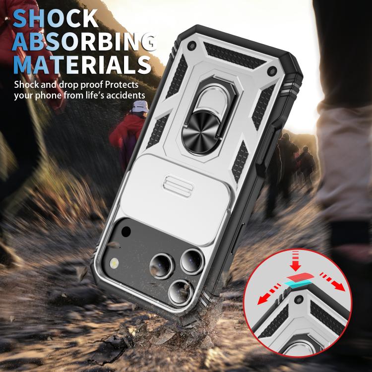Sliding Camshield TPU + PC Phone Case with Holder, For iPhone 18 Pro / 17 Pro, For iPhone 18 Pro Max / 17 Pro Max, For iPhone 17e / 16e