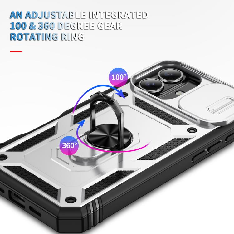 Sliding Camshield TPU + PC Phone Case with Holder, For iPhone 17, For iPhone Air, For iPhone 16 Pro Max