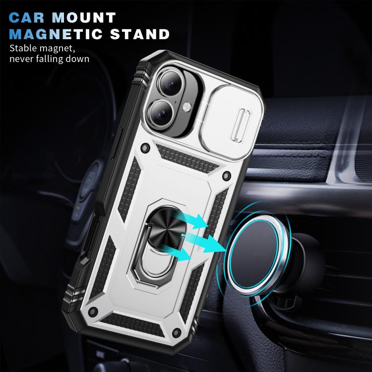 Sliding Camshield TPU + PC Phone Case with Holder, For iPhone 17, For iPhone Air, For iPhone 16 Pro Max