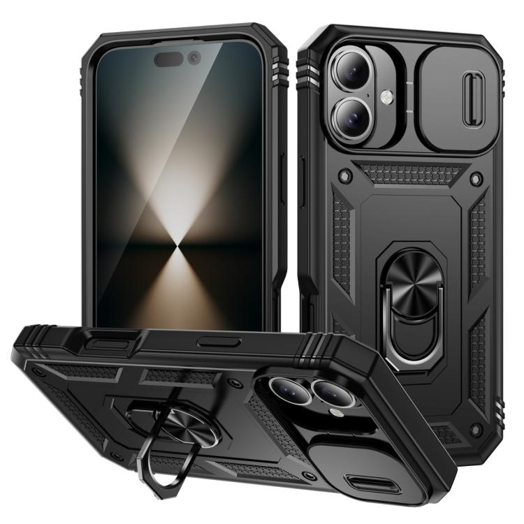 Sliding Camshield TPU + PC Phone Case with Holder, For iPhone 17, For iPhone Air, For iPhone 16 Pro Max