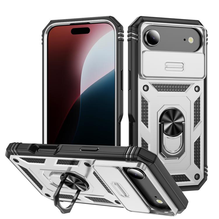Sliding Camshield TPU + PC Phone Case with Holder, For iPhone 17, For iPhone Air, For iPhone 16 Pro Max