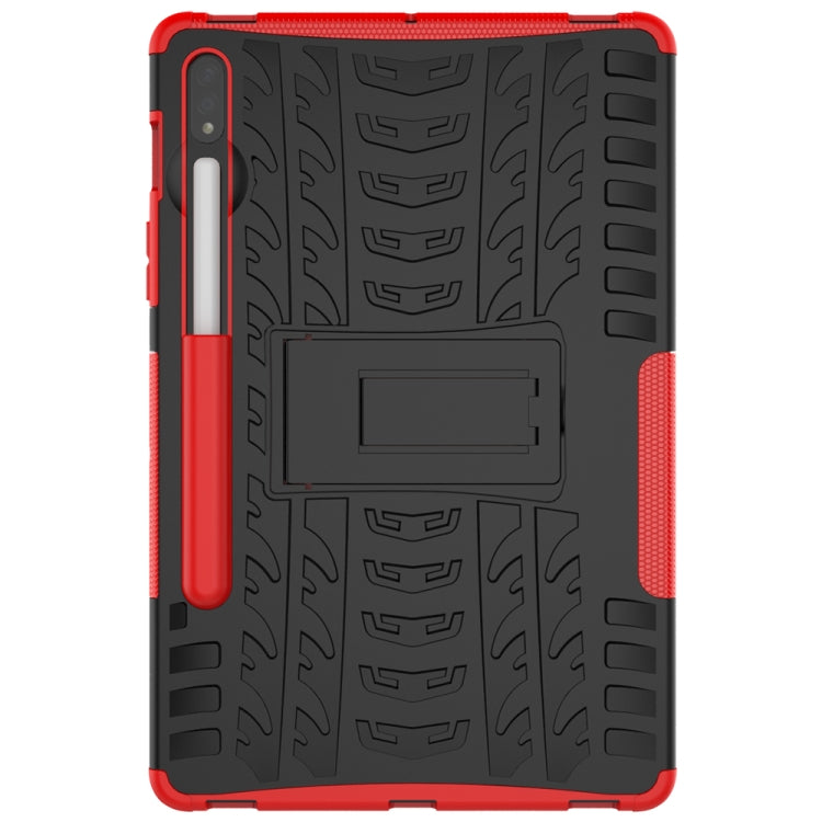 Tire Texture Shockproof TPU+PC Protective Case with Holder, For Samsung Galaxy Tab S8 / Galaxy Tab S7 T870 / T875