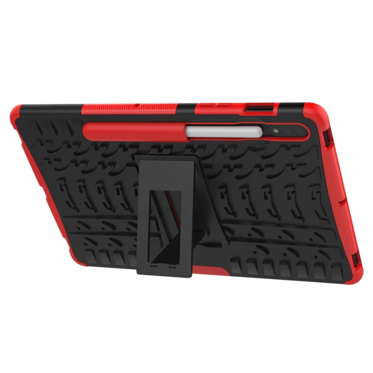 Tire Texture Shockproof TPU+PC Protective Case with Holder, For Samsung Galaxy Tab S8 / Galaxy Tab S7 T870 / T875