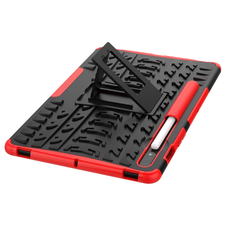 Tire Texture Shockproof TPU+PC Protective Case with Holder, For Samsung Galaxy Tab S8 / Galaxy Tab S7 T870 / T875