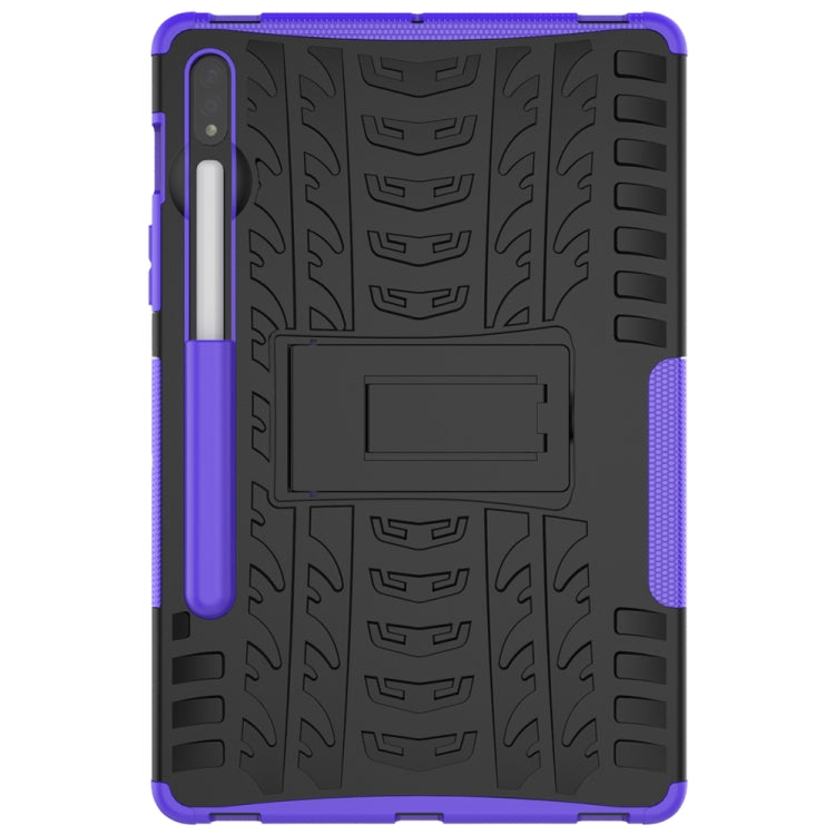 Tire Texture Shockproof TPU+PC Protective Case with Holder, For Samsung Galaxy Tab S8 / Galaxy Tab S7 T870 / T875