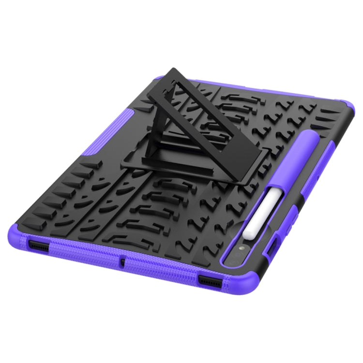Tire Texture Shockproof TPU+PC Protective Case with Holder, For Samsung Galaxy Tab S8 / Galaxy Tab S7 T870 / T875