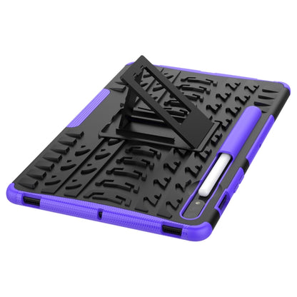 Tire Texture Shockproof TPU+PC Protective Case with Holder, For Samsung Galaxy Tab S8 / Galaxy Tab S7 T870 / T875