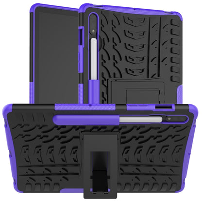 Tire Texture Shockproof TPU+PC Protective Case with Holder, For Samsung Galaxy Tab S8 / Galaxy Tab S7 T870 / T875