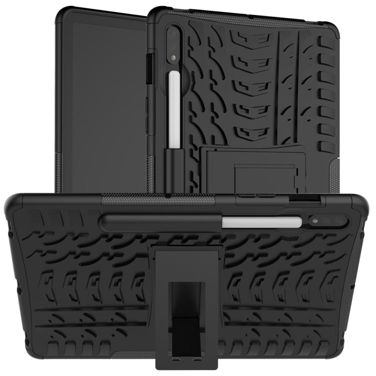 Tire Texture Shockproof TPU+PC Protective Case with Holder