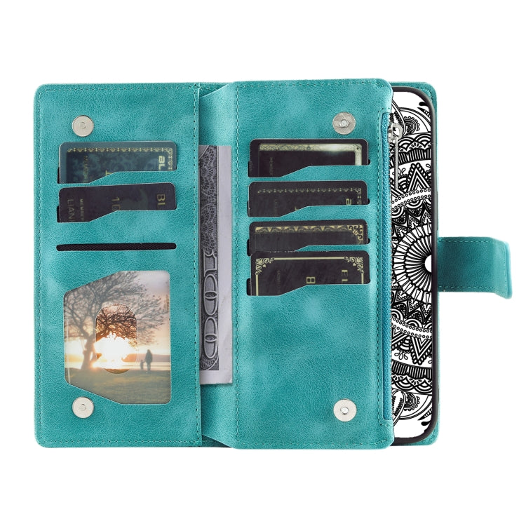 Multi-Card Totem Zipper Leather Phone Case