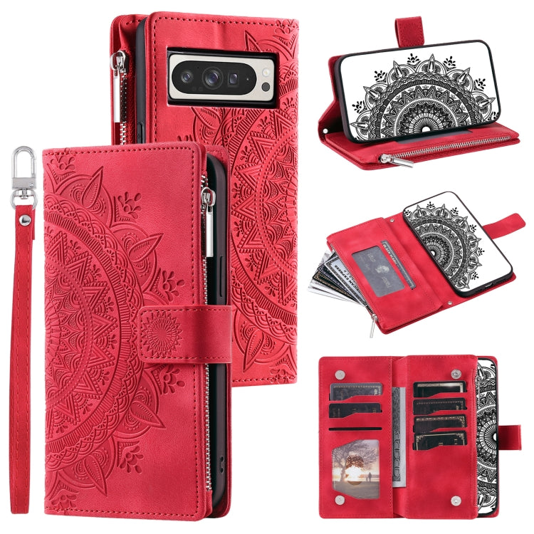 Multi-Card Totem Zipper Leather Phone Case