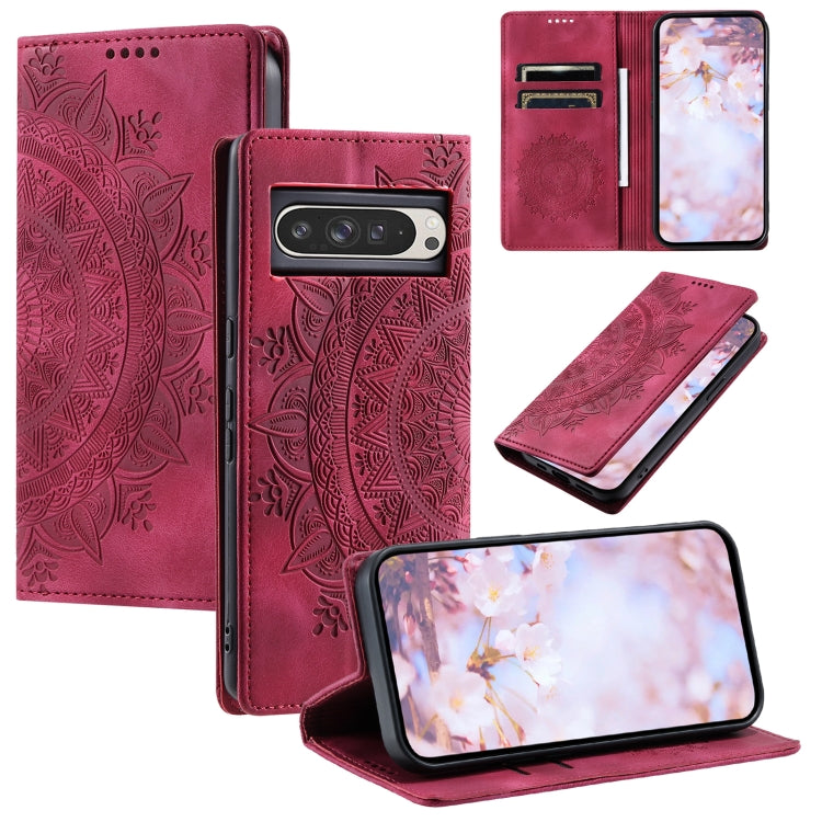Totem Embossed Magnetic Leather Phone Case