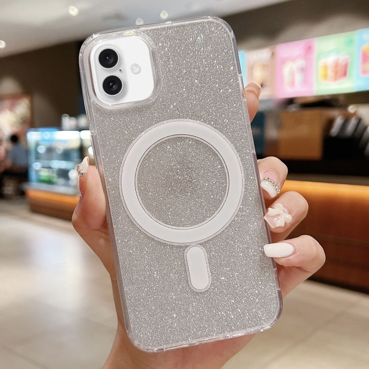 Acrylic Transparent Glitter MagSafe Phone Case, For iPhone 16, For iPhone 15 Pro Max, For iPhone 15 Pro, For iPhone 15 Plus