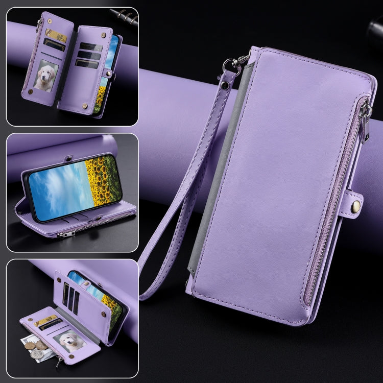 Leather Stitching Multi-card Slot Zipper Phone Case