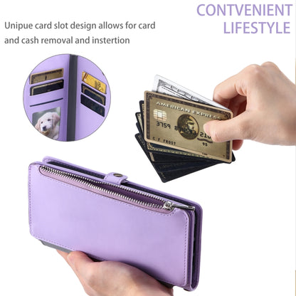 Leather Stitching Multi-card Slot Zipper Phone Case