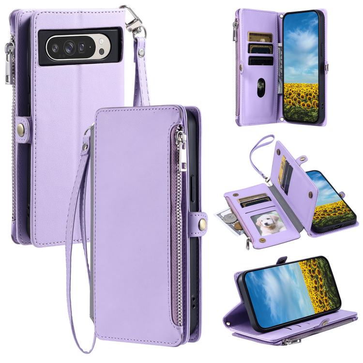 Leather Stitching Multi-card Slot Zipper Phone Case, For Google Pixel 10a, For Google Pixel 10 Pro XL, For Google Pixel 10 / 10 Pro, For Google Pixel 9a