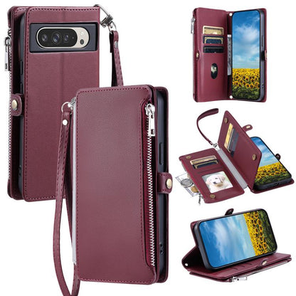 Leather Stitching Multi-card Slot Zipper Phone Case, For Google Pixel 10a, For Google Pixel 10 Pro XL, For Google Pixel 10 / 10 Pro, For Google Pixel 9a