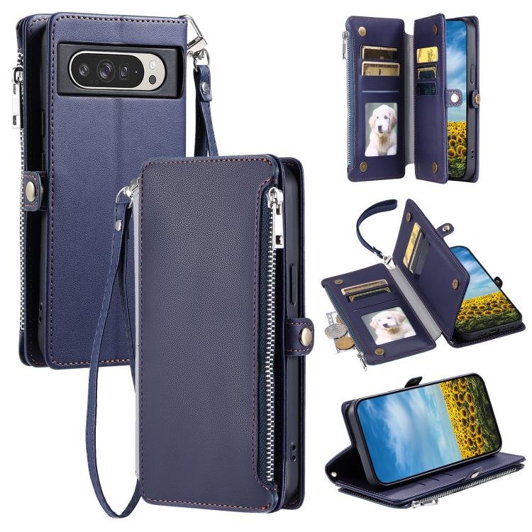 Leather Stitching Multi-card Slot Zipper Phone Case, For Google Pixel 10a, For Google Pixel 10 Pro XL, For Google Pixel 10 / 10 Pro, For Google Pixel 9a