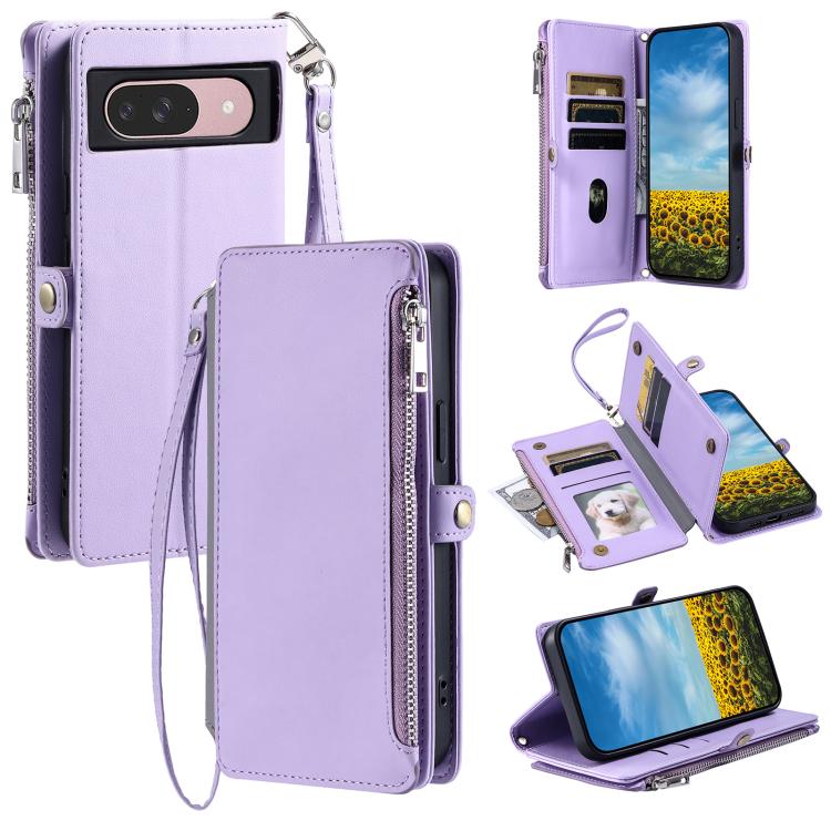 Leather Stitching Multi-card Slot Zipper Phone Case, For Google Pixel 10a, For Google Pixel 10 Pro XL, For Google Pixel 10 / 10 Pro, For Google Pixel 9a