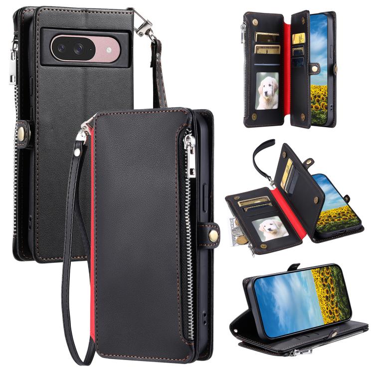 Leather Stitching Multi-card Slot Zipper Phone Case, For Google Pixel 10a, For Google Pixel 10 Pro XL, For Google Pixel 10 / 10 Pro, For Google Pixel 9a