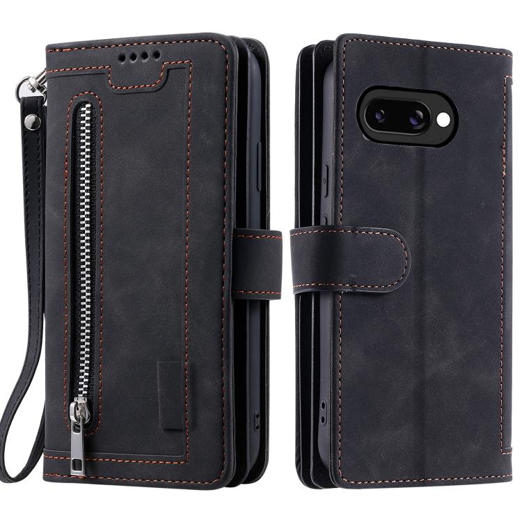 Nine Card Zipper Bag Leather Phone Case with Lanyard, For Google Pixel 10a, For Google Pixel 10 Pro XL, For Google Pixel 10 / 10 Pro, For Google Pixel 9a, For Google Pixel 9 Pro XL, For Google Pixel 9 / 9 Pro
