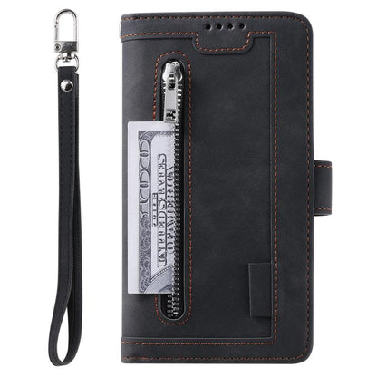 Nine Card Zipper Bag Leather Phone Case with Lanyard, For Google Pixel 10a, For Google Pixel 10 Pro XL, For Google Pixel 10 / 10 Pro, For Google Pixel 9a, For Google Pixel 9 Pro XL, For Google Pixel 9 / 9 Pro