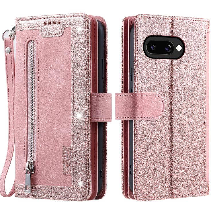 Nine Card Zipper Bag Leather Phone Case with Lanyard, For Google Pixel 10a, For Google Pixel 10 Pro XL, For Google Pixel 10 / 10 Pro, For Google Pixel 9a, For Google Pixel 9 Pro XL, For Google Pixel 9 / 9 Pro
